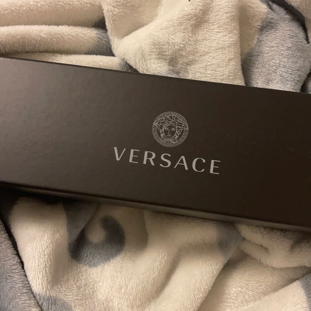 Gold Versace Dog Tag Necklace